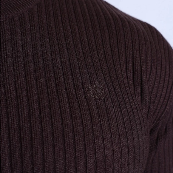 Jed North Brown Ribbed Henley Sweater M - Picture 4 of 8